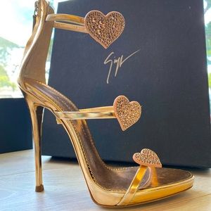 Giuseppe Zanotti Authentic Metallic Heart Sandals